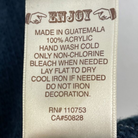 TRUNK Ltd. Womens XS Navy Blue Distressed Van Halen Sweater Long Sleeve Knit Top - Picture 6 of 12